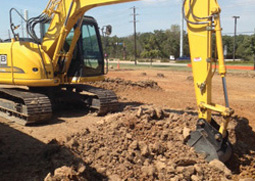 dirt excavation with backhoe