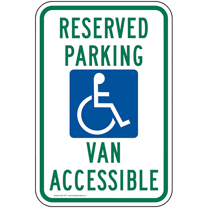 reserved parking van accessible sign for parking lots