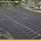 Parking lot striping project in Fort Worth