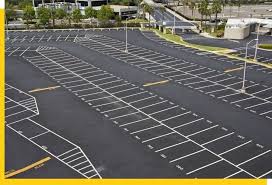 Parking lot striping project in Fort Worth