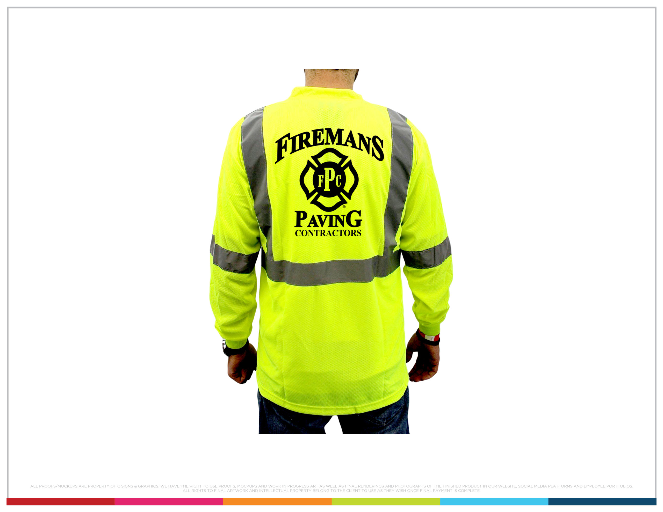 Long Sleeve Safety Vest Fireman s Paving Contractors